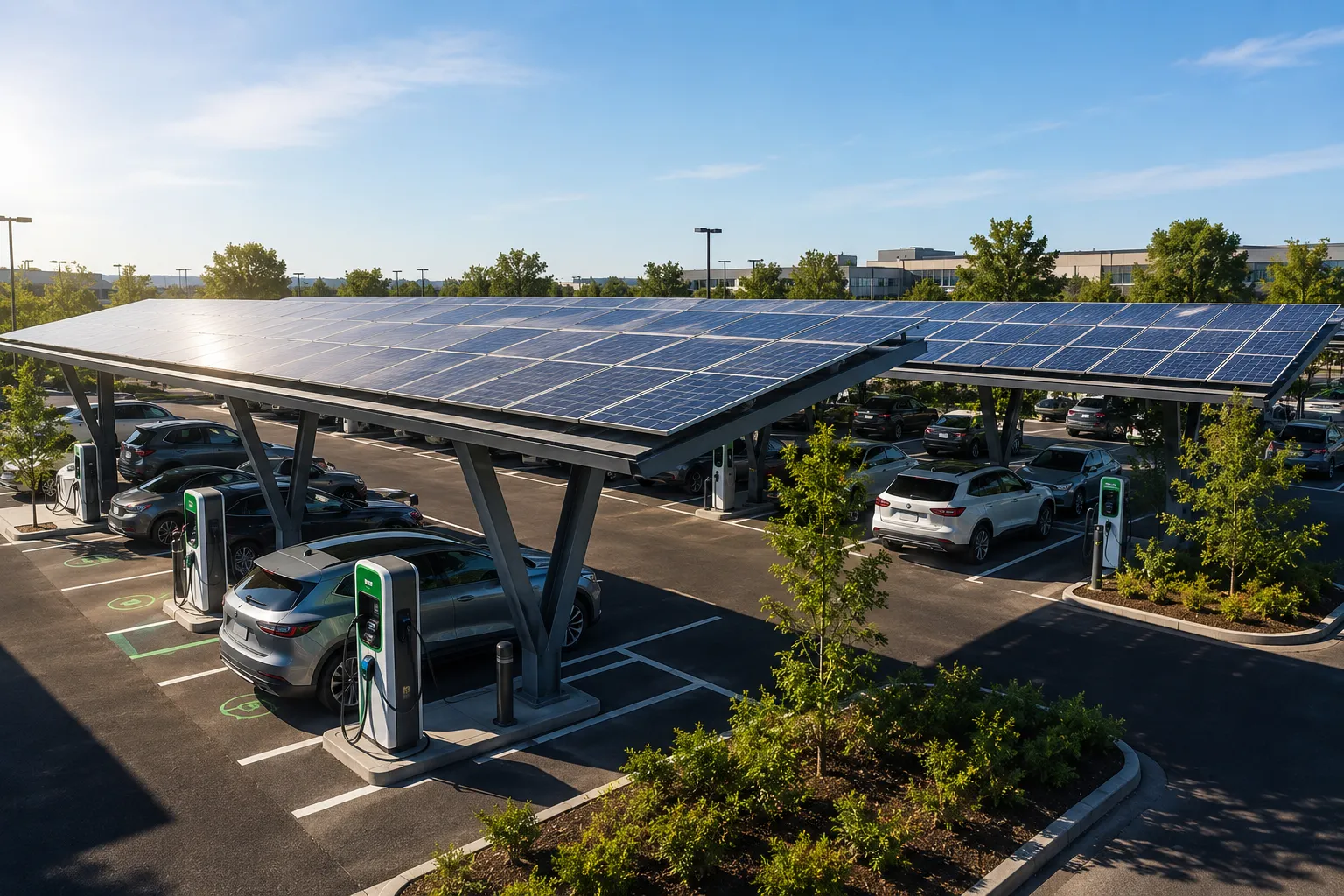 Otoparklar için Güneş Enerji Sistemleri ve Şarj İstasyonları